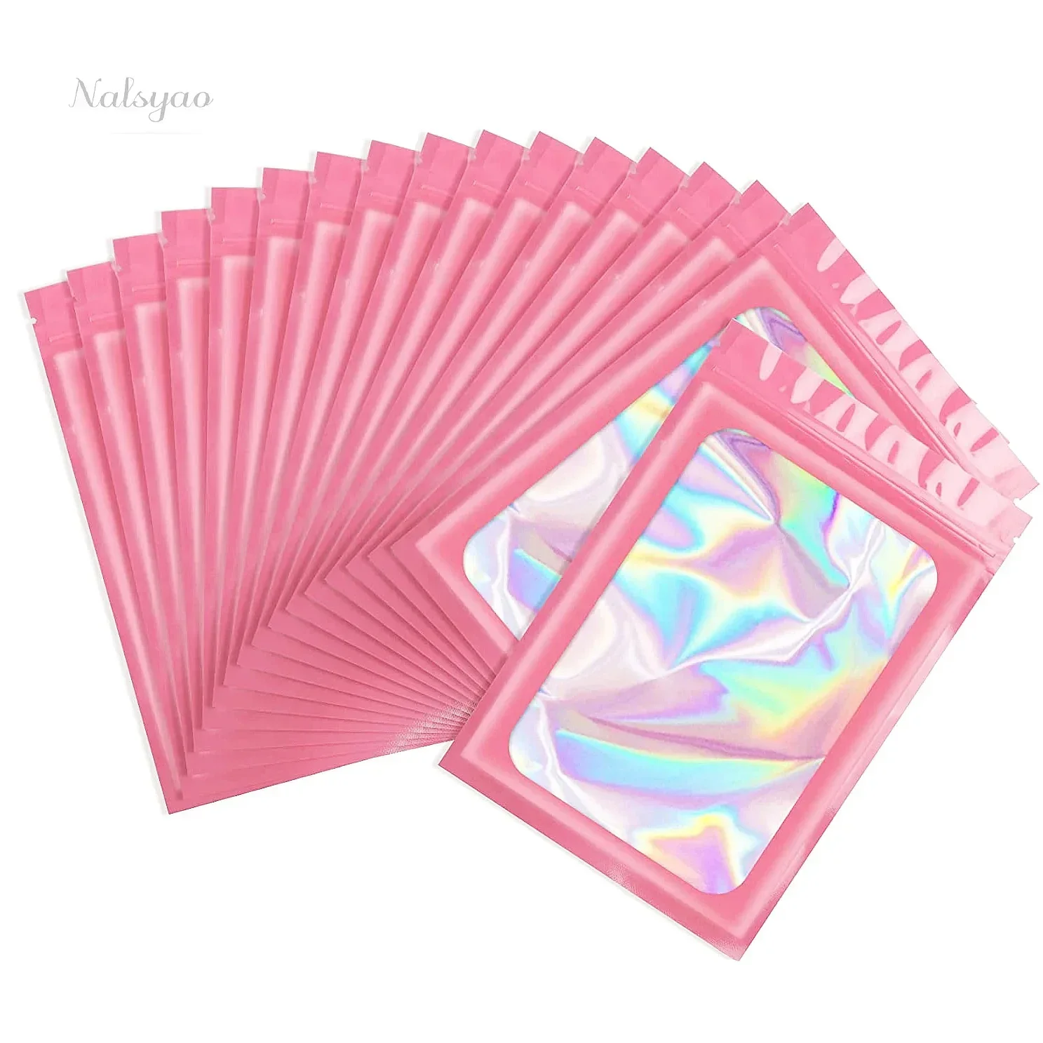 Holographic Color Thicken Zip Bags 50pcs Storage Pouch No Hole Plastic Zip Lock Bag For DIY Jewelry Retail