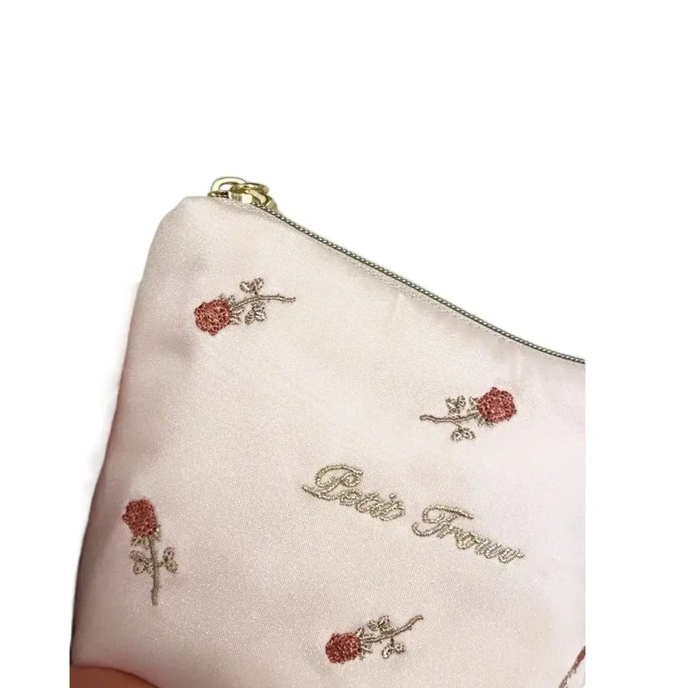 Trendy Vintage Makeup Bag Embroidery Mini Lipstick Purse Cute Portable Cosmetic Bag for Women