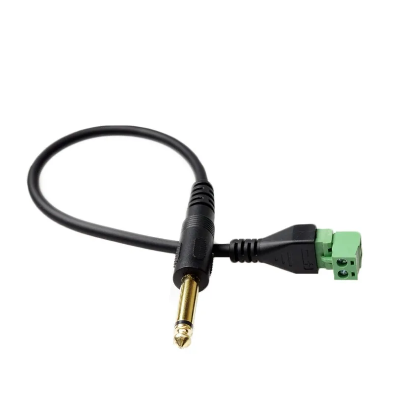 

Solder-free Gold-plated Audio 6.35mm To Green Terminal Mono Audio Plug Microphone Two-core 6.5mm