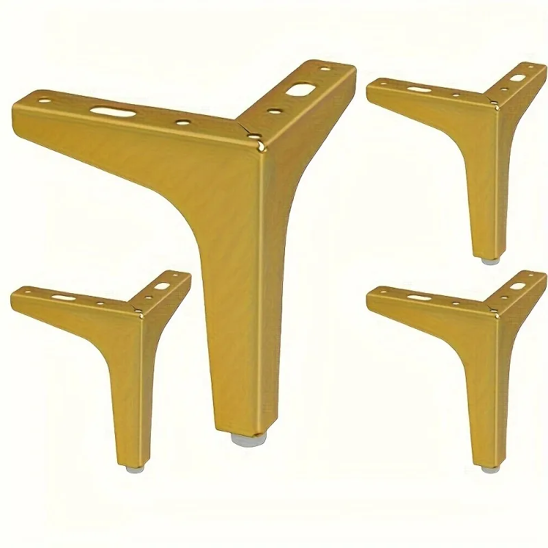 13CM 4PCS Furniture Legs Chrome Sofa Legs Triangle Metal Sofa Legs for Bed Cabinet Cupboard Chair DIY Replacement Couch Feet