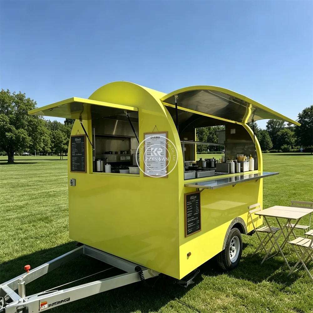 

Custom Street Catering Trailer Hot Dog Waffle Taco Concession Trailer Mobile Snack Dessert Food Truck Fully Equipped