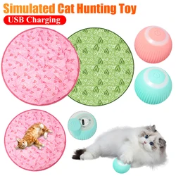 2 In 1 Automatic Rolling Smart Ball USB Charging Concealed Motion Pet Cat Toy Interactive Dog Chasing Toy for Cat Boredom Relief
