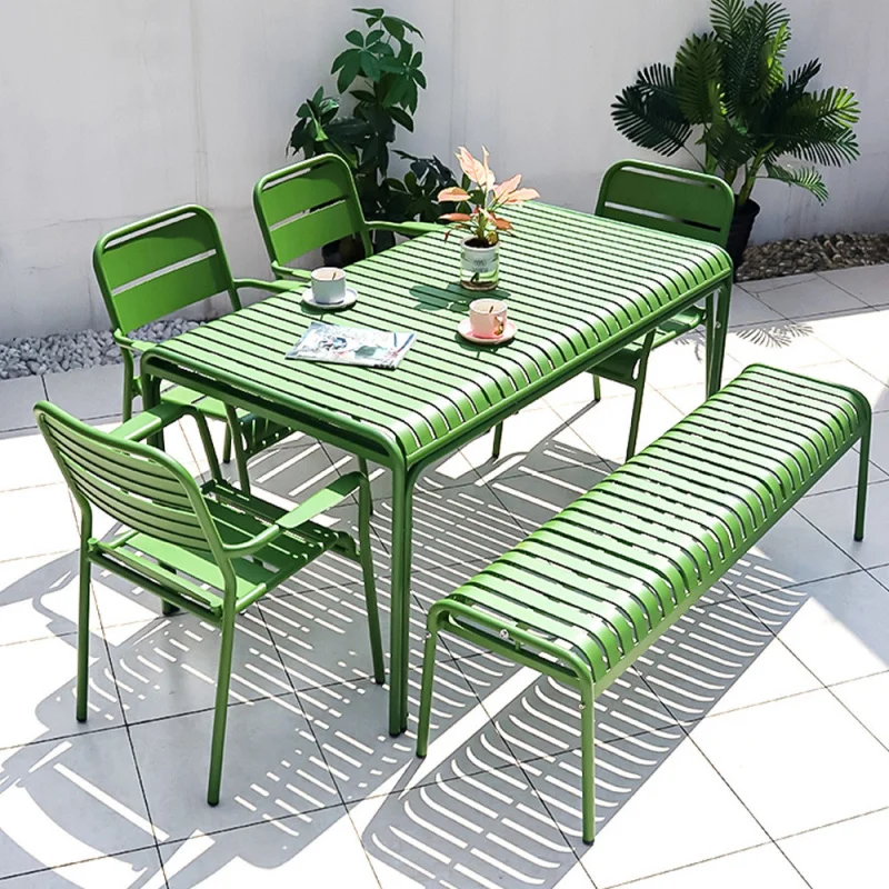 Outdoor Table And Chair Set，Modern Minimalist Table Chair Set Leisure Courtyards, Gardens, Milk Tea Shops, Cafes, And Iron Art O