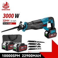 ONEVAN 3000W 10000SPM Electric Reciprocating Saw Electric Chainsaw Saber Saw Portable Cordless Power Tool For Makita 18v Battery