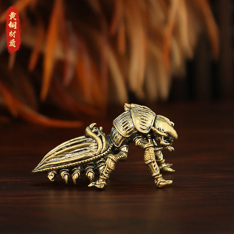 Alien armor beetle creative retro insect brass figurine tea pet craft landscaping decoration