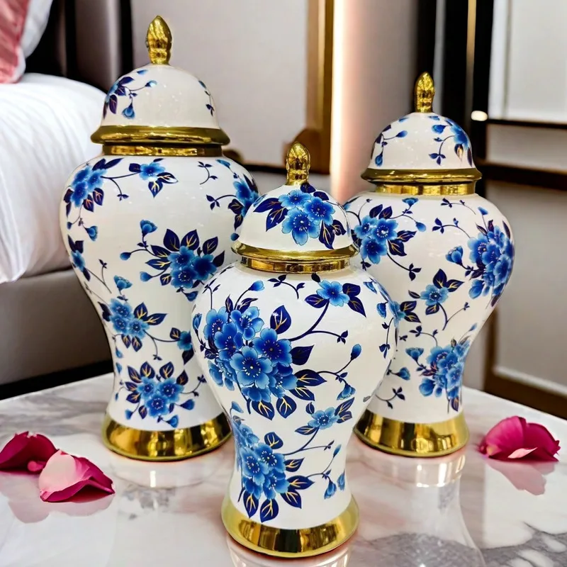 

Modern ginger jar Flower Vase Wedding Platinum Vase Nordic living room home decoration bedroom dining table decoration vases