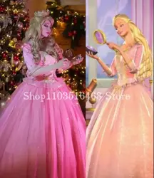 Halloween Anneliese Coaplay Prom Dress Dreamy Half Sleeve Pink Lace Appliqué Corset Victorian Evening Dresses vestido formal
