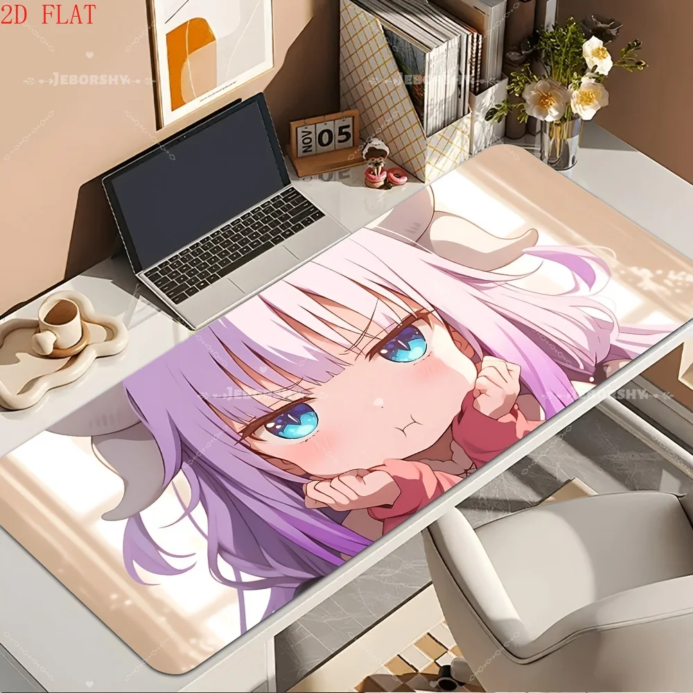 Kanna Kamui Anime Desk Mat, Large Gaming Mouse Pad with Cute Dragon Girl Design, Non-slip Base for Fans