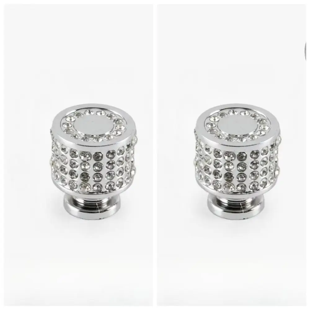 2PCS Single-hole Cabinet Door Handles Crystal Rhinestone Drawer Pulls Luxury Simplicity Furniture Handles
