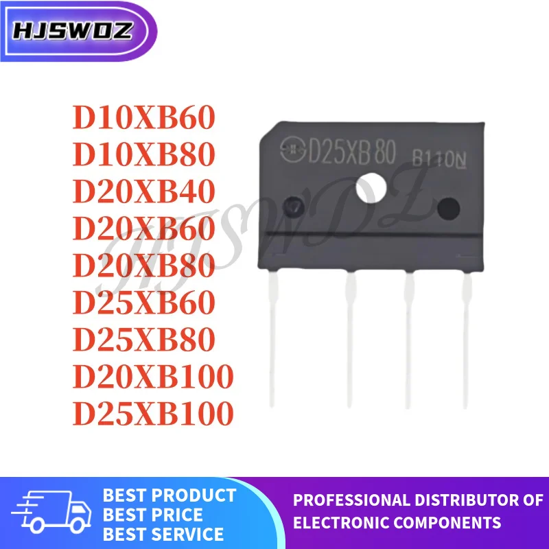 5PCS D20XB80 D10XB60 D20XB100 D25XB100 D20XB60 D25XB60 D10XB80 D20XB40 D25XB80 Rectifier bridge stack Bridge Rectifier