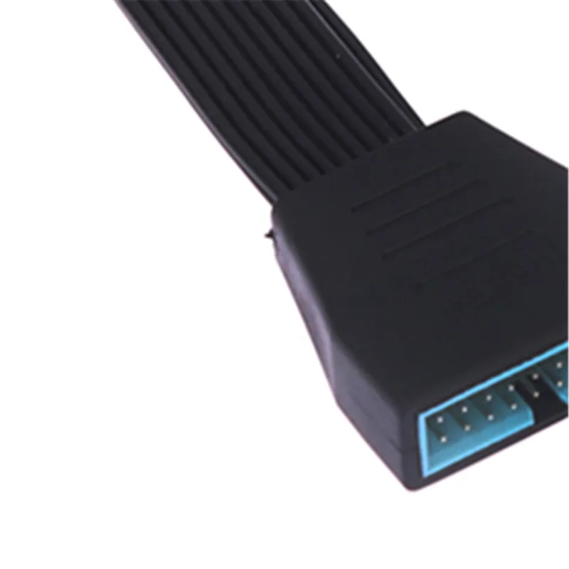1pcs Small Mini USB 3.0 19/20 Pin Internal Extension Header Adapter Cable Black Flat Wire Cables Motherboard Parts 5.9inch/15cm
