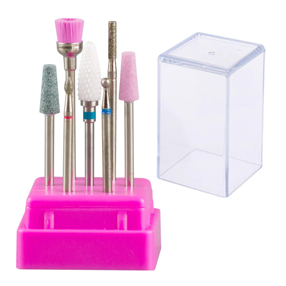 7 pz/lotto punte per trapano per unghie con fresa a scatola per Set di Manicure punte per unghie diamantate in ceramica per macchina per Manicure elettrica