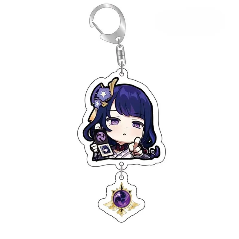 1Set Genshin Impact Acrylic Keychain with Vision Pendant, Kaedehara Kazuha Tartaglia Diluc Kaeya Character Bag Charm for Game Fa