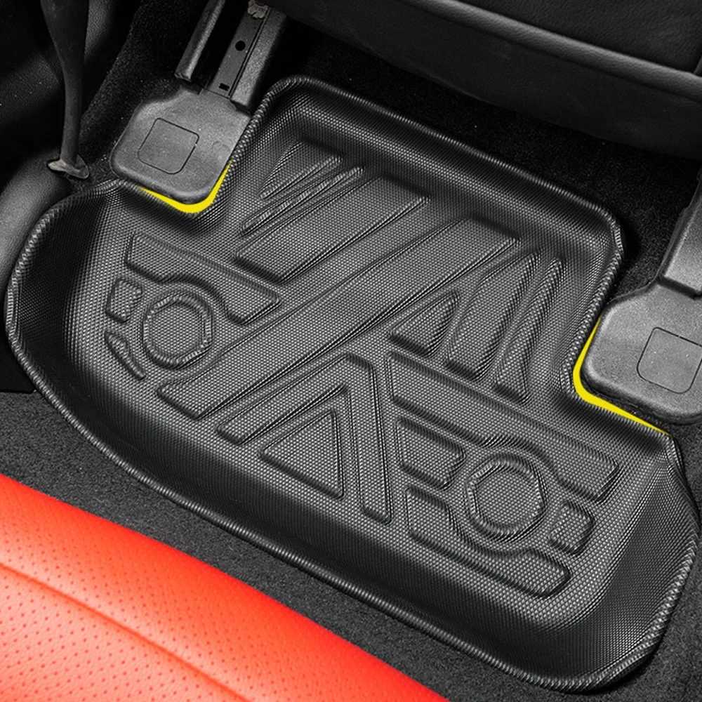 For Ford Mustang G6 2015-2022 Auto Car Floor Mats All-Weather TPE Foot Mat Odorless Pad Waterproof Tray Mat Interior Accessories