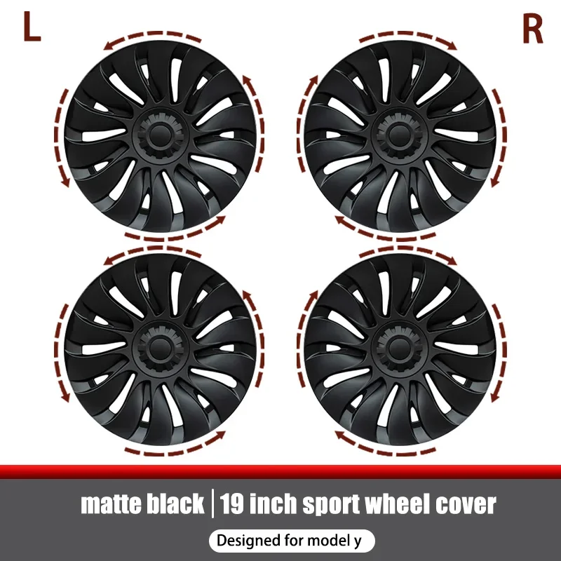Yikun 4 Stuks Wieldop Voor Tesla Model Y 19 Inch Prestaties Gemini Band Naafdop Volledige Velg Cover Auto accessoires 2020-2024 2023