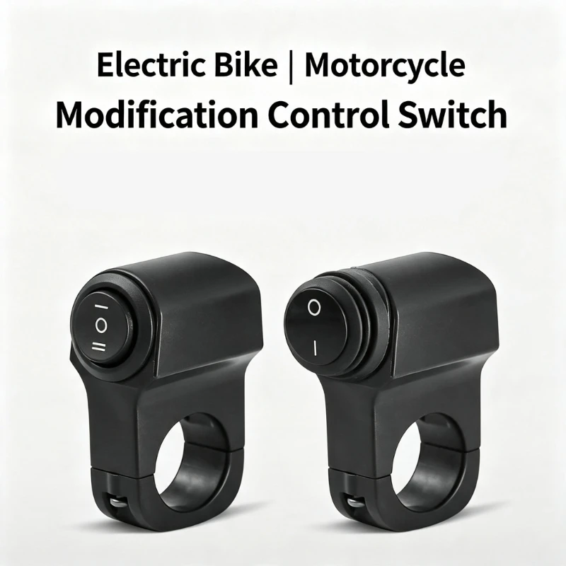 Motorcycle Handlebar Light Control Switches 12V 7/8 Inch Bar Mount Set, On Off Button Use for Fog Tail and Lamps
