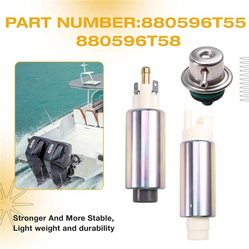 A02Q-880596T55 Pompa carburante elettrica ad alta pressione 880596T58 a bassa pressione e regolatore per fuoribordo Mercury Sailor