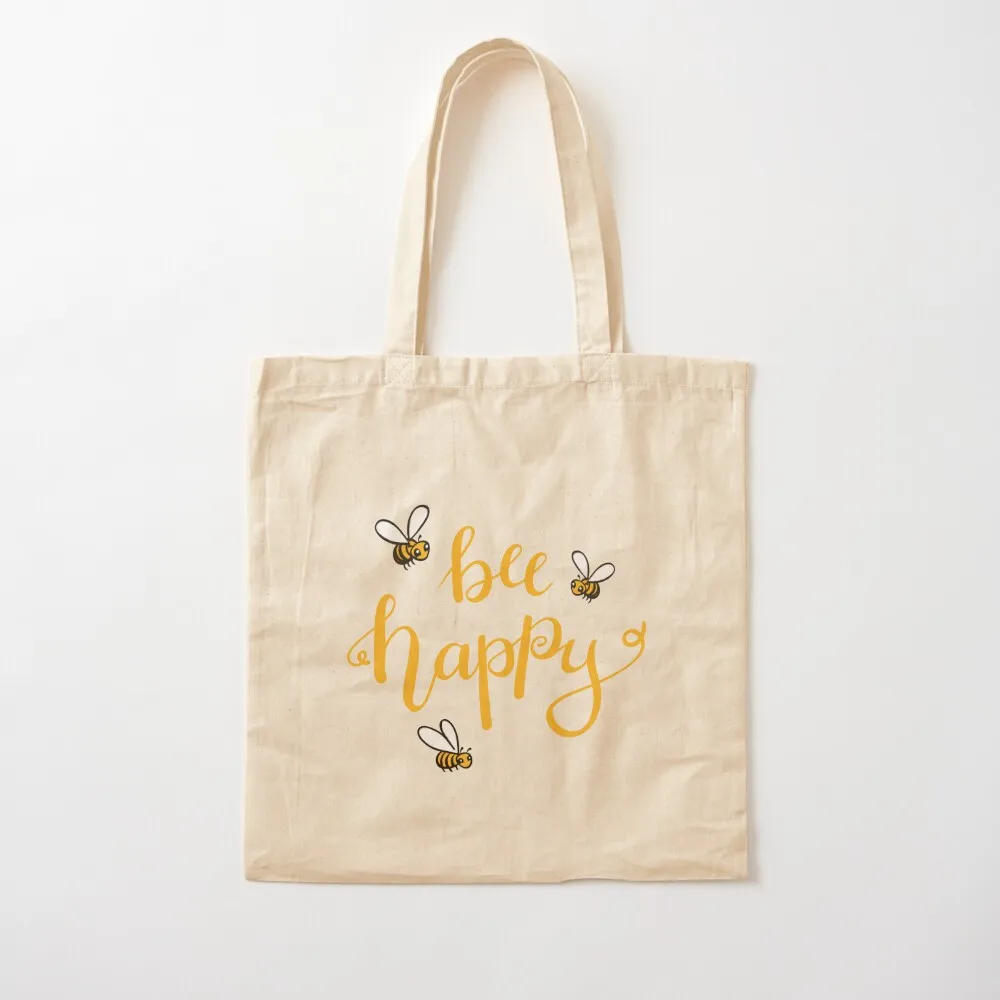 bee happy Tote Bag shopping cart bags shopping bags foldable tote bag men's