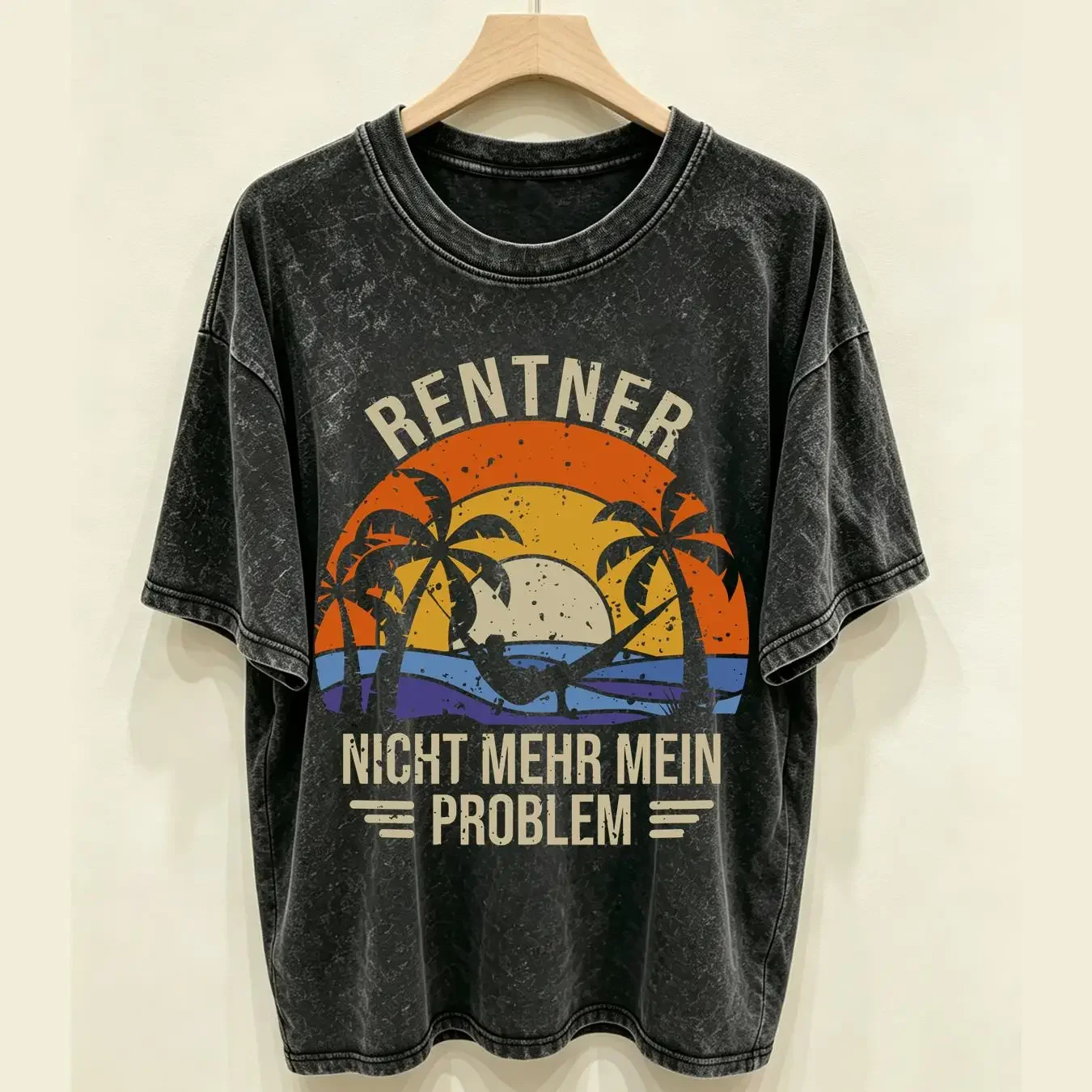 washed T Shirt Rentner Rente Nicht mehr mein Problem Renteneintritt Geschenk Rentnerin Mann Ruhestand long or short sleeves