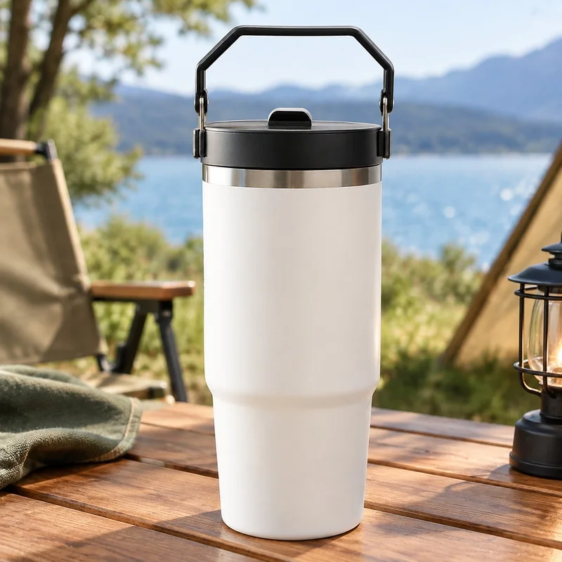 Double-Wall Stainless Steel 30oz Travel Cup with BPA-Free Tritan Cover for Temperature Retention