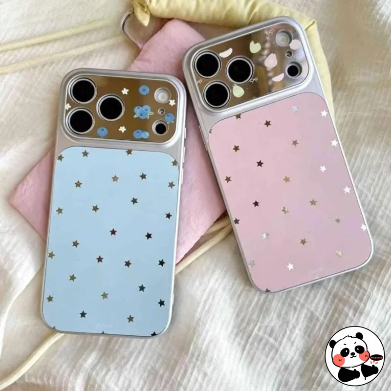 Hollow Stars Mirror Phone Case For Xiaomi Poco C85X C81X C81 Pro C61 C55 C51 C50 C31 C3 Couple Anti-fall Soft Casing