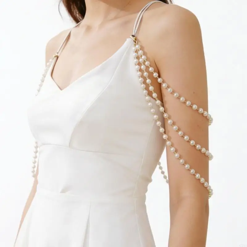  Fashionable Imitation Pearls Layer Shoulder Jewelry Formal Occasion Wear