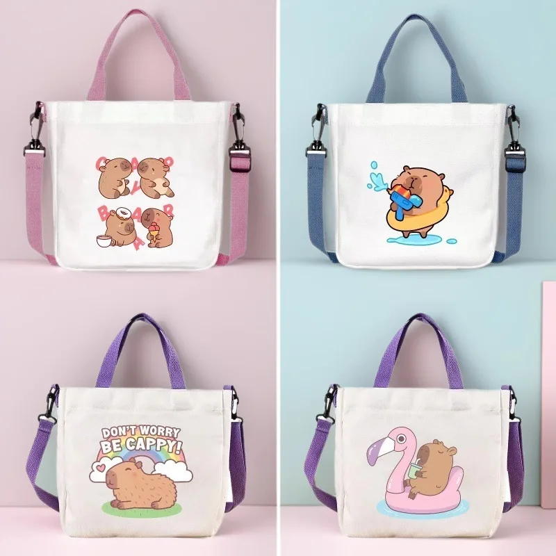 

Don't Worry Be Cappy Capybara Модная женская сумка для поездок на работу с мультяшными животными Капибара Подарочная сумка на плечо Эко-сумка на плечо Подарок