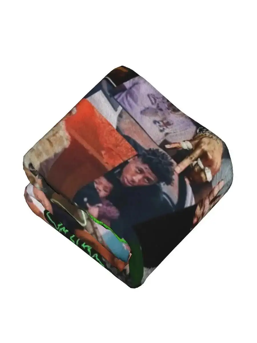 Close-up of the soft flannel texture of the blanket