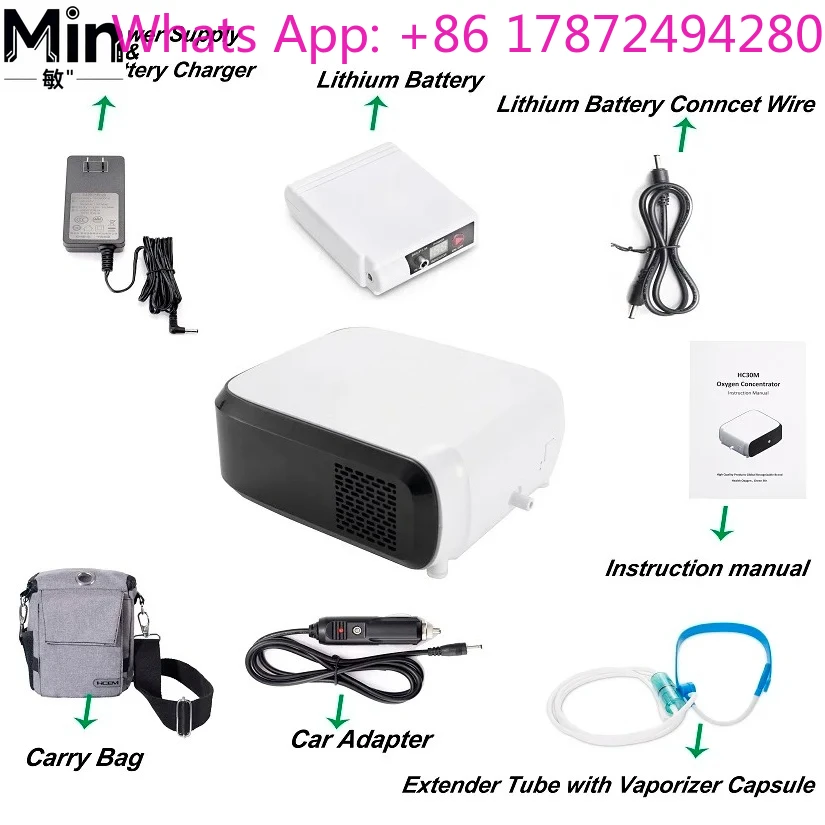 0.84KG Mini Portable Lightweight Battery-Powered  Concentrator for Airplane Travel