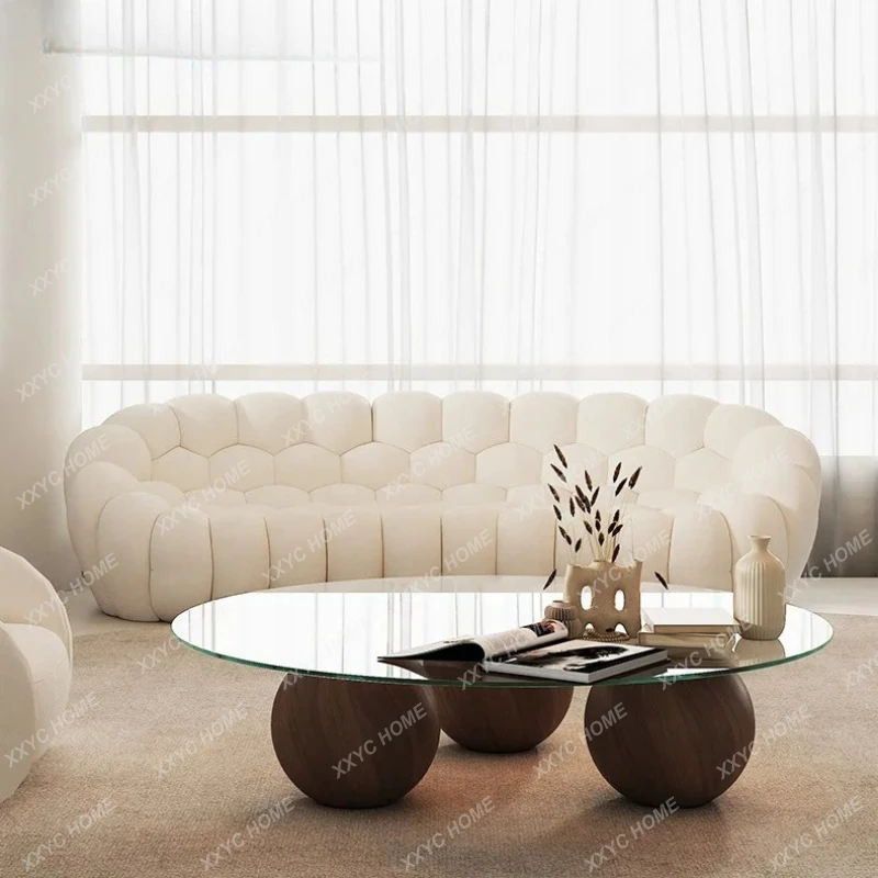 L light luxury living room sofa cream style household special-shaped bubble sofa clothing store model room lazy sofa