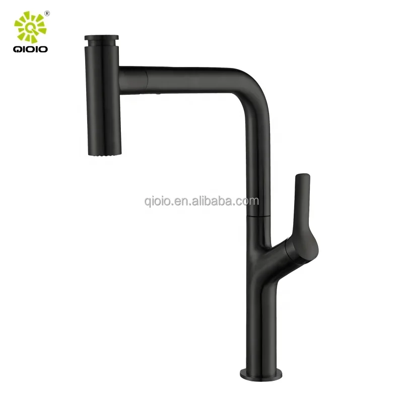 Torneira da pia da cozinha do aço inoxidável 304, Single Handle, Pull Down Mixer Tap, Água quente e fria