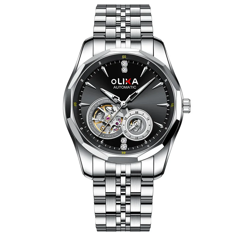 

Часы мужские механические часы полностью автоматические деловые полые твердые стальные ремешки водонепроницаемые мужские механические часы