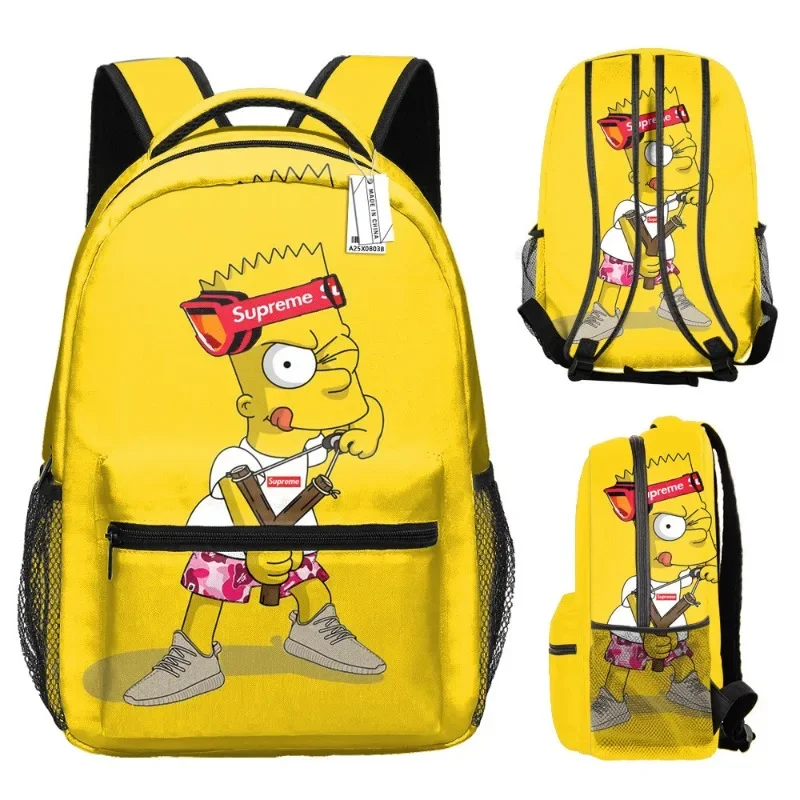 The Simpsons Children\'s Schoolbag Bart Simpson Cartoon Creative Student Large Capacity Shoulder Bag Outdoor Traveling Backpack