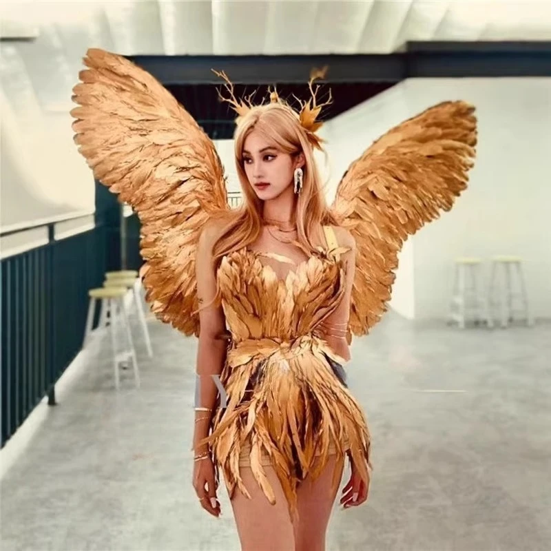 Golden Angel Wings Handmade Golden Large Wings Suitable for Role Playing, Stage Performances and Theme Parties