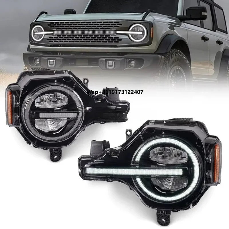 New Design Headlights LED Welcome Light Headlights Daytime Running Lights for Bronco Accessories