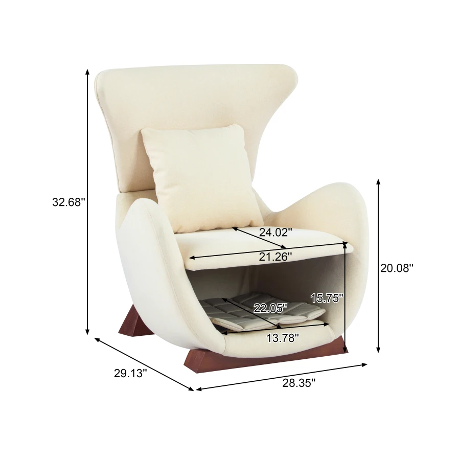 Modern Beige Polyester Accent Chair with Pet/Storage Space - 330 lbs Capacity, Living Room Lounge Chair, Stylish and Durable De