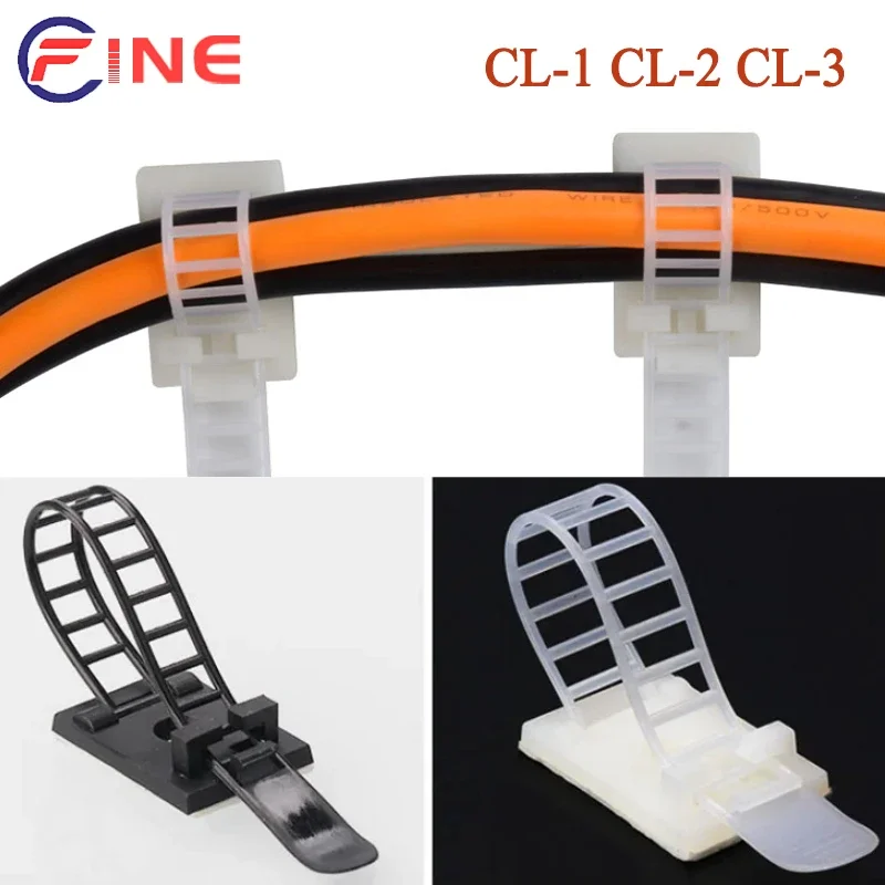 CL-1 CL-2 CL-3 Adjustable Cable Organizer Wire Winder Clip Self Adhesive Mount Wire Clamps Mouse Keyboard Cord Management