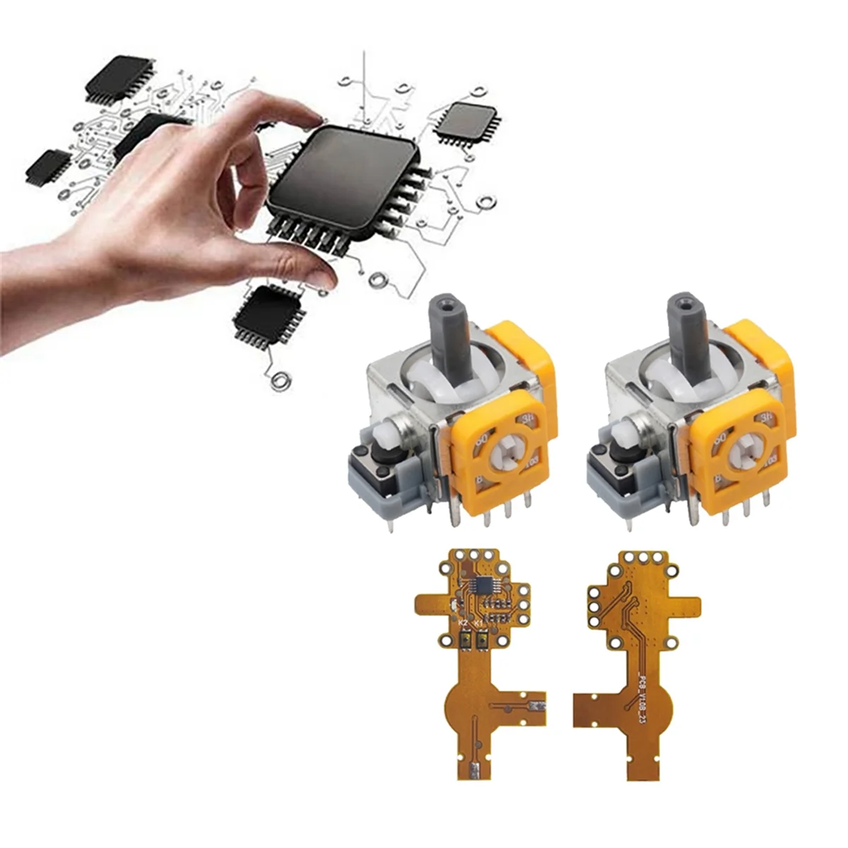 2PCS 3D Analog Joystick+Calibration Board for Game Console Joystick Effect & Joystick Center/Outer Ring Calibration