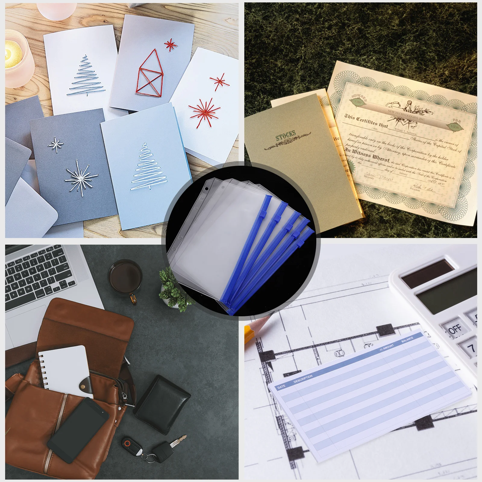 

10 Pcs Loose-leaf Notebook Storage Bag Black Zip up Plastic Folders for Documents File Bags Holder Wallet Pvc Reusable