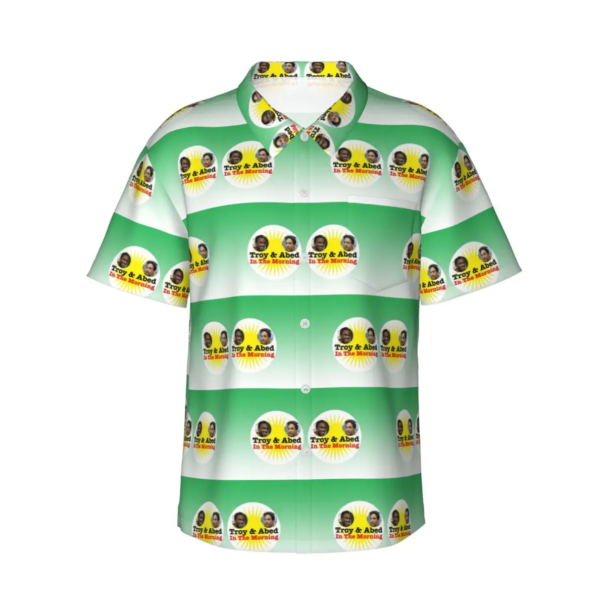 

Troy And Abed In The Morning Men's Shirts Hawaiian Short Sleeve Shirt Funny Button Tops for Summer Beach