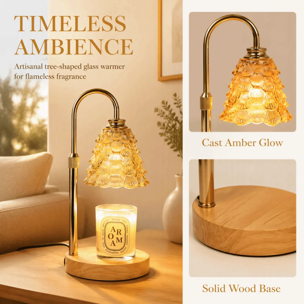 Adjustable Height Wax Melt Lamp Minimalist Luxury Vintage Aromatherapy Lamp Creative Retro Candle Warmer Lamp Meditation