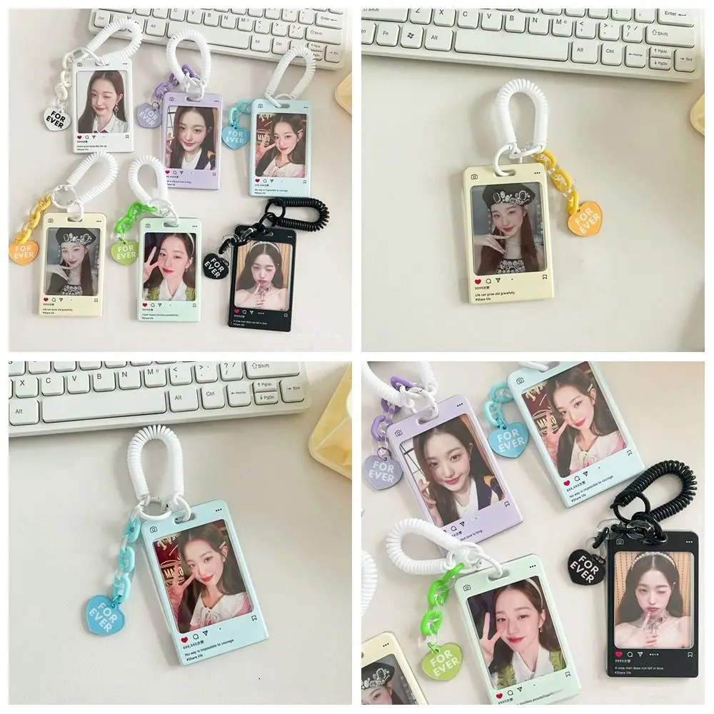 ซองใส่บัตรโฟโตการ์ดแบบโปร่งใสรูปหัวใจมีเอกลักษณ์สำหรับใส่บัตรรูปหัวใจสำหรับผู้หญิงสไตล์เกาหลี