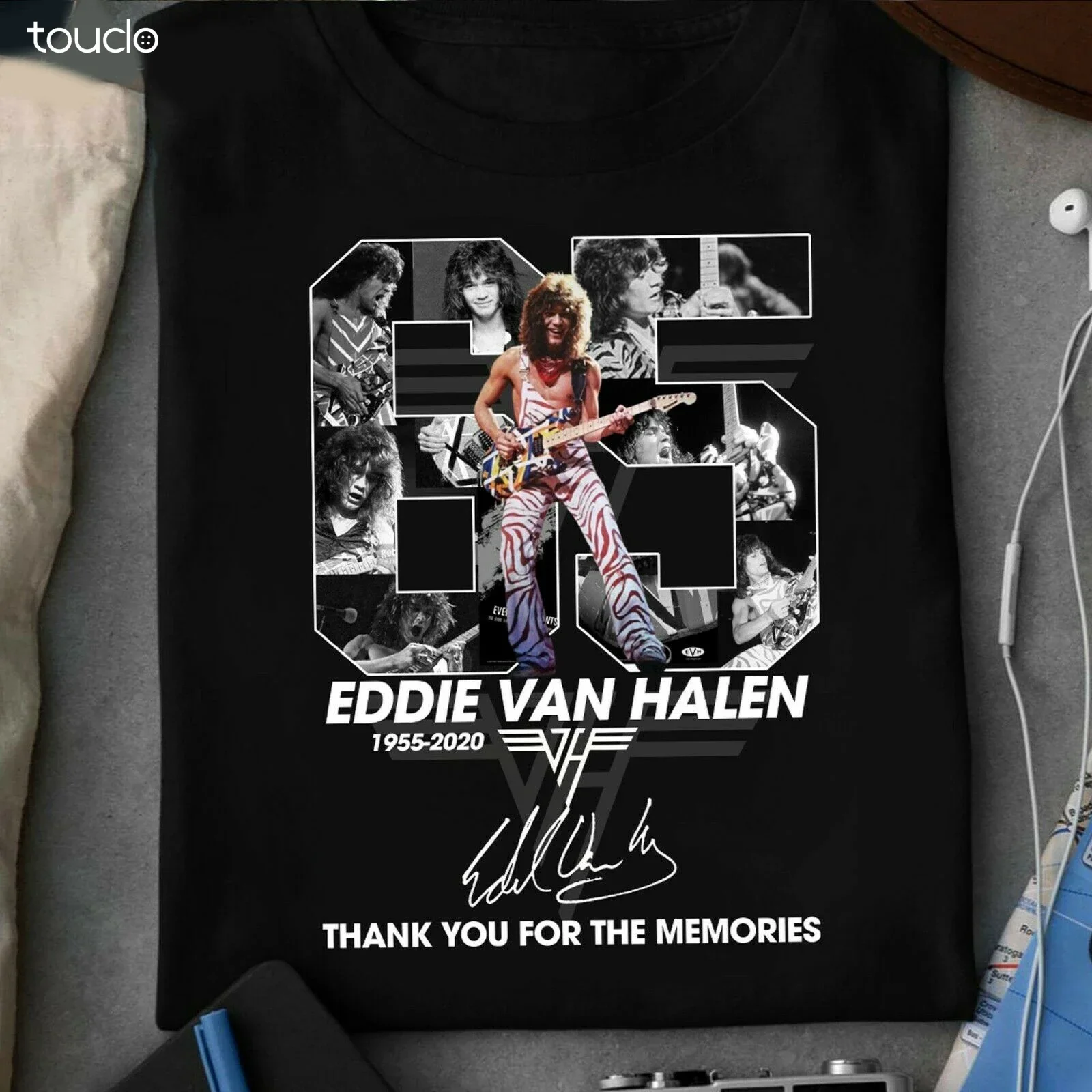 Chemise signature Eddie Van Halen RIP 1955 2020, merci pour les souvenirs