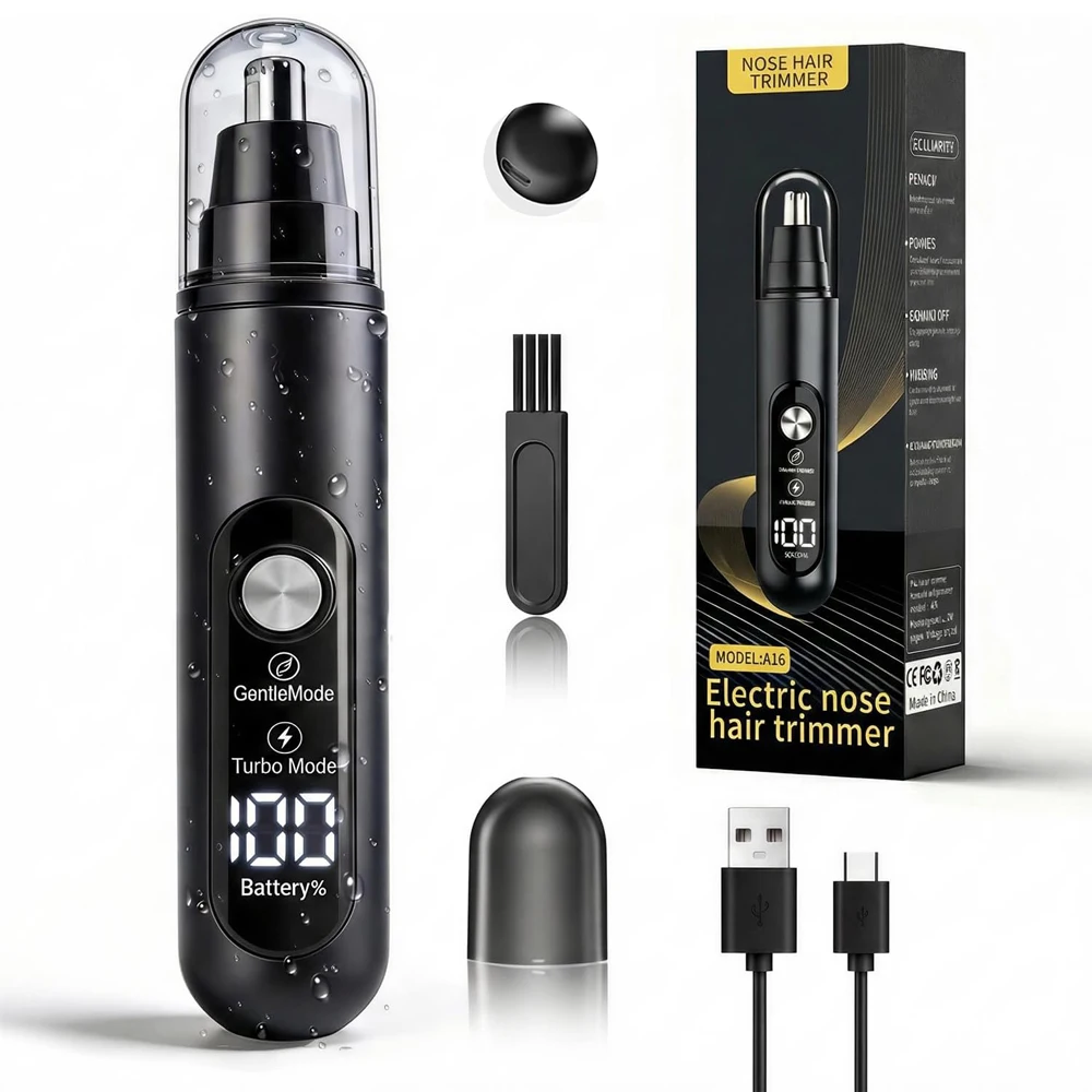 Nose Hair Trimmer Mini Portable Electric Nose Hair Clipper Rechargeable Automatic Shaving Nose Eyebrow Ear Painless Hair Remover