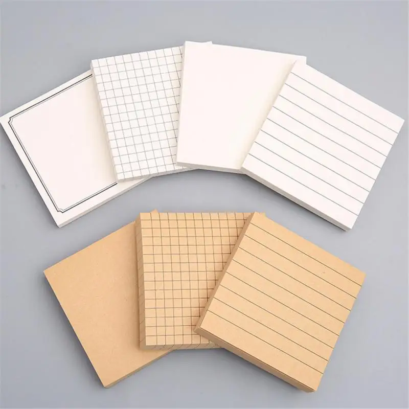 80 Sheets Minimalist Sticky Notes Grid/Lined/Blank Note Pad Memo Pad Weekly Plan Diary Note Stationery School Supplies