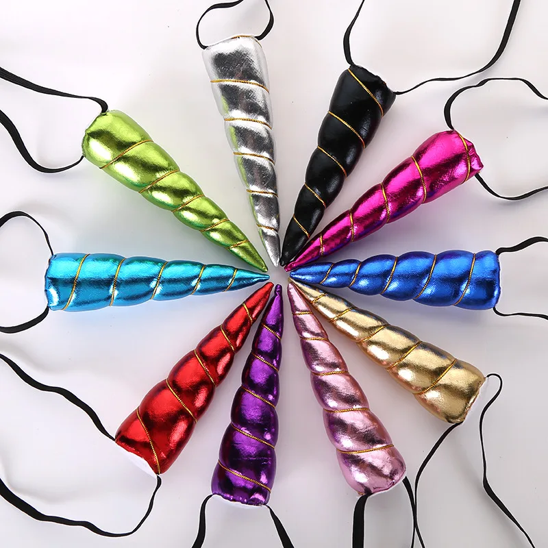 Diadema de cuernos de moda para niñas, disfraz bonito, banda para el cabello, tocado colorido, accesorios para el cabello para niños, joyería para fiesta de cumpleaños