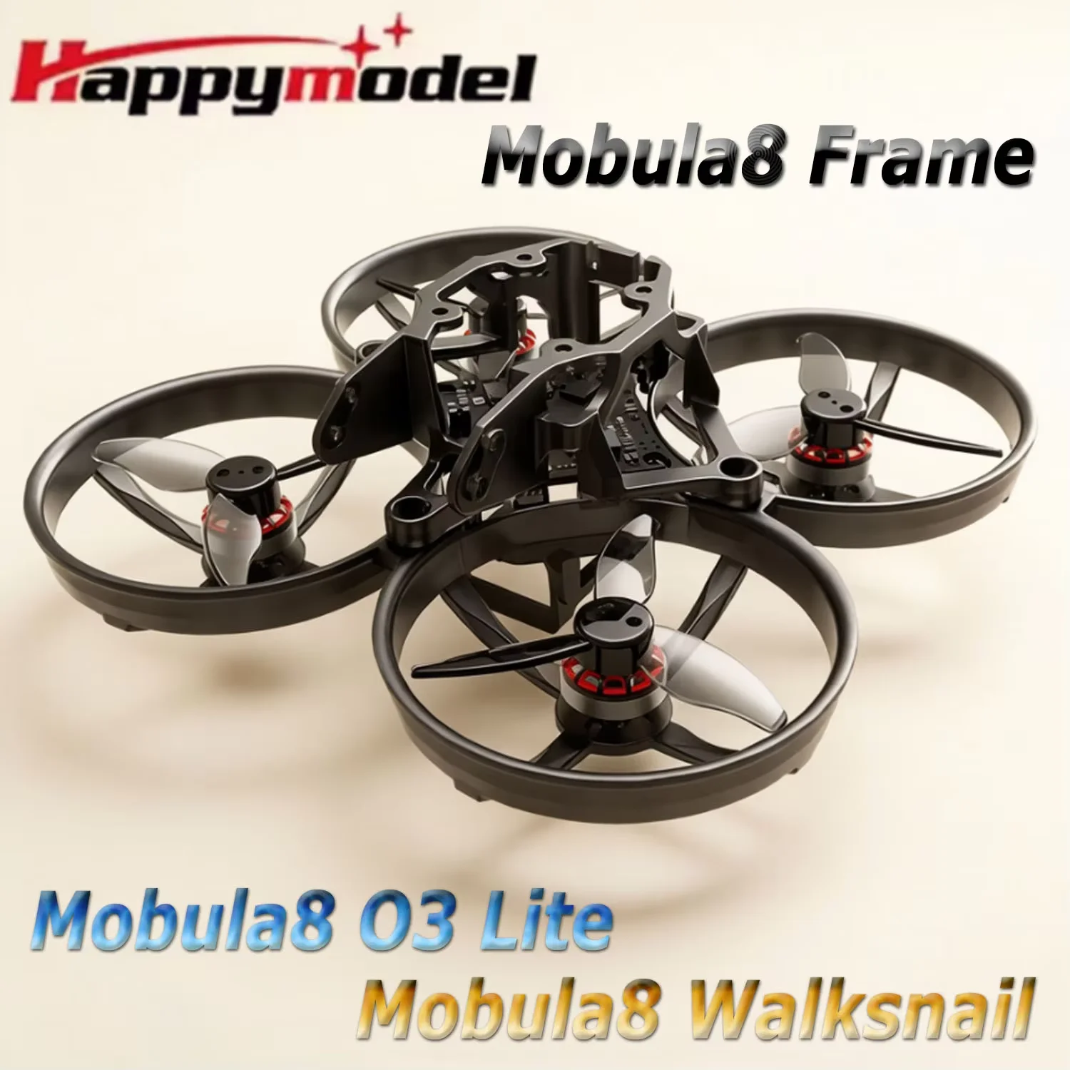 HappyModel Mobula8 2S 85mm Digital HD Micro FPV Whoop DJI O3 WTFPV / Walksnail / Hdzero Optional FPV Drones Quadcopter Model