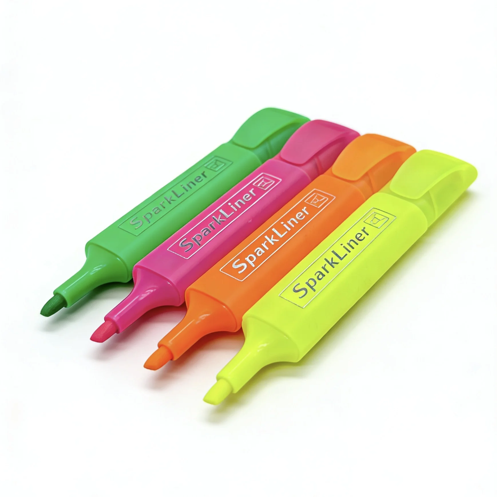 

4pcs Highlighter Pens Chisel Tip Flat Barrel Assorted Colors Quick Dry Markers for School Office