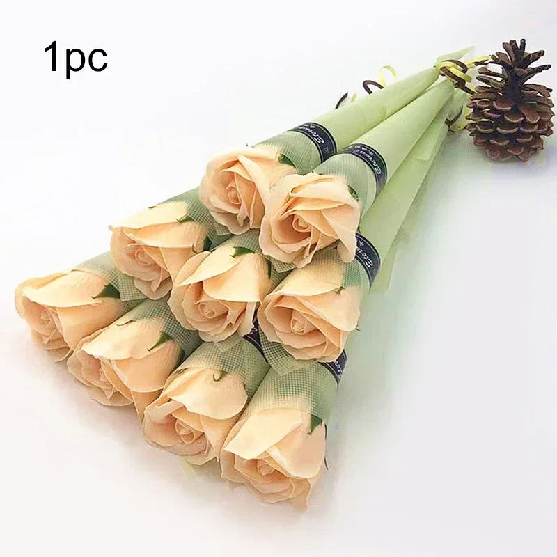 Single Rose Soap Flowers Bouquet Artificial Fake Flower Simulation Flower Valentine\'s Day Gifts Wedding Party Scene Layout Props