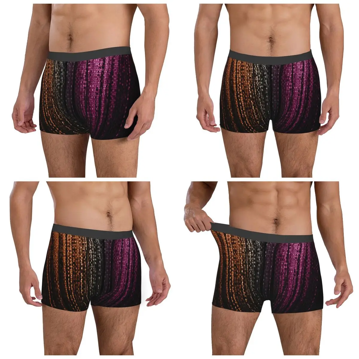 Boxer Underpants Shorts Faux Glitter Rainbow Pride Flag LGBT Gay Lesbian Panties Men Comfortable Underwear for Homme Man Gift